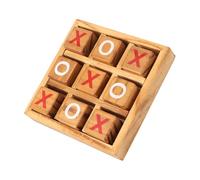 JUMPLAWN Wooden Toe Game Board for Family Strategy Board Games with Slide Storage Neutral Color Wooden Educational for Boy Girl Observation Skills Development