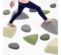 JumpOff Jo Rocksteady Balance & Coordination Enhancing Blocks and Stepping Foam Stones, Sensory Toys for Kids - Indoor and Outdoor Obstacle Course (Camo Green, Plus)