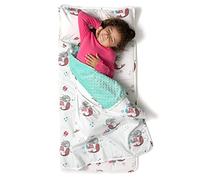 JumpOff Jo Toddler Nap Mat - Sleeping Bag for Preschool and Daycare - Mermaids - 43 x 21 Inches