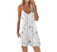 Jumpsuit for Women UK Casual Loose All In One Playsuit Floral Print Baggy Sleeveless Sling Shorts Women's Jumpsuits Summer Cosy One Piece Rompers for Going Out Travel