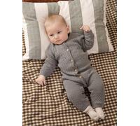 Jumpsuit in Textured Knit, for Newborns grey green