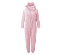 Jumpsuit Women's Teddy Fleece Onesie with Eye Mask Bears Warm Pyjamas with Hood Zip Jumpsuit Winter Warm Leisure Suit Fluffy Pyjamas Animal Sleepwear Costumes, O, L