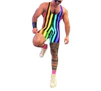 Jumpsuits for Men Slim Fit Rompers Rainbow Printed Gay Pride Clothing Sleeveless Funny Bodysuit Jumpsuit 2024 Men Pride Flag Pride Decorations