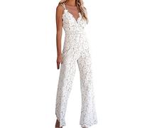 Jumpsuits for Women Uk Summer Wedding Plus Size Casual Lace Long Pants Jumpsuit Suit Trouser Catsuit Top Catsuits Cropped Floral Dressy Jogger Magic Outfit