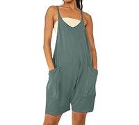 Jumpsuits Shorts Oversized Sleeveless Sling Playsuits Women Summer Casual Baggy Short Wide Leg Jumpsuit with Pockets Athletic Ladies Overalls Summer Beach Overall for Holiday Travel