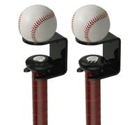JUMRHFAN 2pcs Wall Mount Baseball Storage Rack, Acrylic Baseball Bat Holder Sports Equipment Organizer for Bat and Ball Display in Home or Baseball Stadium(Black)