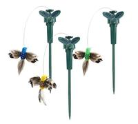 JUMRHFAN 3 Pcs Solar/Battery Operated Flounding Hummingbird/Butterfly, Floating Bird/Butterfly Wobble for Garden Yard Stake Plants Flowers Patio Landscape Outdoor Ornament Decor (Hummingbird-3PCS)