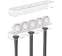 JUMRHFAN Baseball Bat Display Hanger for 5 Bats or Balls, Vertical Bat and Baseball Holder Wall Mount, Sturdy Acrylic for Bat and Ball Display in Home or Baseball Stadium (Clean)
