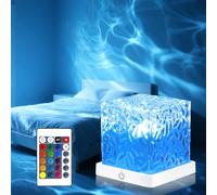 JUMRHFAN Ocean Lamp, 5-Sided RGB LED Night Light with Remote Control & Touch Sensor | 16 Colours | 6 Brightness Levels | 30 Lighting Modes | USB Rechargeable | Perfect for Bedroom, Nursery & Decor