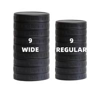 Jumterlee 18 Pack Black Plastic Mason Jar Lids with Silicone Rings, 9 Wide Mouth & 9 Regular Mouth Mason Jar Lids,Plastic Canning Lids, Fit Ball,Kerr and More (black)