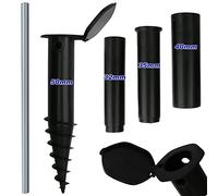 Jumua Washing Line Spike,Plastic Screw Rotary Washing Line Parasol Ground Spike 32mm 35mm 40mm 50mm Diameters for Flags, Activity Poles, Bird Feeders, and Rotary Airers