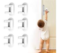 Jumuao Child Lock for Doors, Pack of 6 Door Lever Locks for Child and Pet Lock, Door Handle Safety Lever, Door Handle Locks for Toddlers, Child Locks for Door Knob and Window Reef