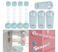 Jumuao Child Safety Cabinet 8 Pieces Baby Safety Locks, Cabinet and Drawer Lock with Double Safety Switch, Child Lock Door Latch for Cupboards, Drawers (Green)