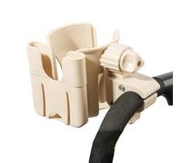 JUMUAO Drink Holder Pram Accessories, Universal Cup Holder Pushchair, 2-in-1 Stroller Cup Holder, Pram Bottle Holder, Drink Holder Buggy with Phone Holder Pushchair (Beige)