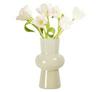 Jumuao Glass Flower Vase, Modern, 20 cm High Tulip Vase, Glass Bubble Vase for Flowers, Glass Bubble Vase, Hand-Blown Table for Home Decoration, Centrepieces (Beige)
