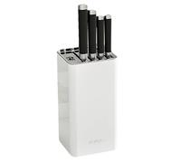 Jumuao Knife Block, Universal Knife Block, Plastic Knife Storage, Removable for Easy Cleaning, Kitchen Knife Set with Block for Home and Kitchen (White)