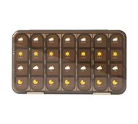 Jumuao Pill Box 7 Days Morning Noon Evening Night Tablet Weekly Box Pill Box 21/28 Compartments Large Medicine Box for Dietary Supplements Vitamins (Blue 28 Compartments)