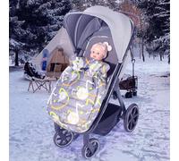 JUMUAO Universal Footmuff Pram, 2-in-1 Baby Foot Muff and Seat Cover with Two-Way Zip, Warm Sleeping Bag, Pram, Waterproof Washable Footmuff Buggy (Grey-A)