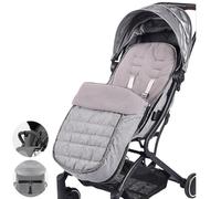 JUMUAO Universal Footmuff Pram, 2-in-1 Baby Foot Muff and Seat Cover with Two-Way Zip, Warm Sleeping Bag, Pram, Waterproof Washable Footmuff Buggy (Grey)