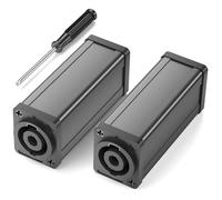 Jumwa 2 Pack Speakon Coupler Connector Twist Lock 4Pin Female to Female Adapter Compatible with Neutrik Speakon NL4 Series, NL4MP, NL4MPR, NL4FC, NL4FX, NLT4X
