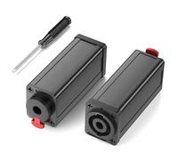 Jumwa 2 Pack Speakon to 1/4" TS Coupler Connector, Compatible with Neutrik Speakon NL4 Series, Audio Adapter