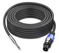 Jumwa 2M Speakon to 1/4" TS Speaker Cables for Audio Amplifier with Twist Lock 15AWG 2 Wires Speakon Cables for Heavy Duty Audio, M-M