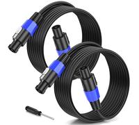 Jumwa 2pack 25M Speakon to Speakon Cables for Audio Amplifier 15AWG Speaker Cable with Twist Lock DJ/PA Connector for Heavy Duty Audio, M-M
