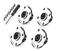 Jumwa 4Pack 4 Pole Speakon Panel Mount Connector Twist Lock Socket Metal Round Panel Jack Compatible with Neutrik Speakon NL4MP, NL4MPR, NL4FC, NL4FX, NLT4X, NL4 Series, NL2FC