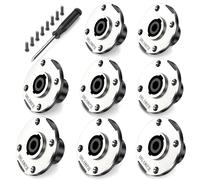 Jumwa 8Pack 4 Pole Speakon Panel Mount Connector Twist Lock Socket Metal Round Panel Jack Compatible with Neutrik Speakon NL4MP, NL4MPR, NL4FC, NL4FX, NLT4X, NL4 Series, NL2FC