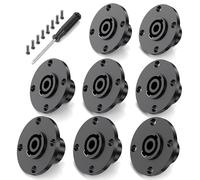 Jumwa 8Pack 4 Pole Speakon Panel Mount Connector Twist Lock Socket Round Panel Jack Compatible with Neutrik Speakon NL4MP, NL4MPR, NL4FC, NL4FX, NLT4X, NL4 Series, NL2FC