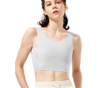 Jumwa Chest Binder Trans FTM Transgender Lightweight Breathable Seamless Binder (GR,XL) Grey