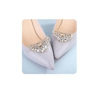 Jumwrit 2Pcs Crystal Bridal Shoe Clips for Women Fashion Wedding Party Prom Shoe Charms for Heels Flats Removable Sparkly Rhinestone Shoe Buckles Decorative Shoe Decoration Accessories, Middle, Alloy