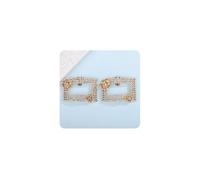 Jumwrit 2Pcs Flower Rhinestone Shoe Clips for Pumps Wedding Party Sparkle Square Crystal Bridal Shoe Buckles Floral Clips Decoration for Women Detachable Shoe Charms Accessories, Middle, Alloy, No