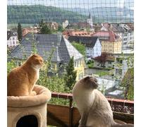 JUMXSRLE Balcony Netting for Cats, Wire-Reinforced Cat Net, Bite and Tear-Resistant, UV and Weather-Resistant, Balcony Cat Anti-Fall Netting for Pets (10x3m-black)