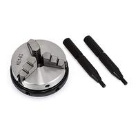 JUN-STORE 1Pc 63mm 3 Jaw Chuck 2.5 inches Mini Metal Lathe Chucks with 2pcs Lock Rods for Metalworking Machine Accessories Tool SENMIAO-TH