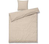 Juna - Daisy Bed Set 150x210 + 50x60 cm, Sand / White - White