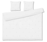 Juna - Daisy Bed Set 220x220 + 50x60 cm, White / Light Blue - White