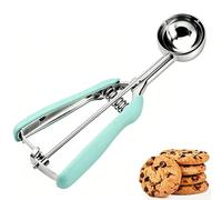 JUNADAEL J Medium Cookie Scoop 2 Tbsp, Size #40 Cookie Scoop for Baking, Cookie Dough Scoop, Ice Cram Scoop, Mint Handle, Non-Slip, For Making Cookies Muffin Cupcake Pancake Ice Cream Meatball