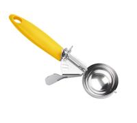 JUNADAEL J Portion Scoop, 2 OZ Cookie Scoop, 20 Cookie Dough Scoop, Disher Scoop, Yellow Handle, for Portion Control, Scoop Cookie Dough, Cupcake Batter, Ice Cream