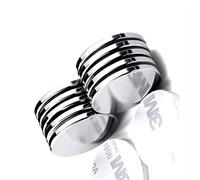 JUNAN Strong round magnets 20mm x 3mm Powerful Rare Earth Disc flat Magnet with Double-sided Adhesive for DIY crafts，wall，door，hanging, fridge (10 pack）