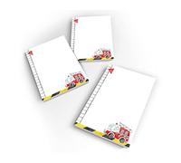 Junapack 12 Mini Notepads Fire Engine Party Bags for Children's Birthday Party Favours for Boys / A7 Format