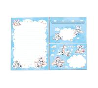 Junapack Animals Koala Bear Rabbit A5 Letter Pad with 15 Envelopes, 25 Sheets, 80g Paper, Lined, Self-adhesive Envelope, Made in Germany