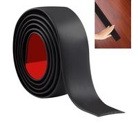 JUNART 200cm×5cm Laminate Flooring Threshold Transition Strip, Self Adhesive Vinyl Floor Strip, Tiles or Carpet Edge Transition Trim(Black)