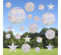 JUNART 39 Pcs Window Decals for Birds Strikes, Rainbow Window Strike Prevention Stickers, Suncatcher Window Cling