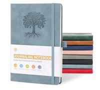 JUNART A5 Journal Notebooks for Women & Men with 192 Pages, Leather Hardcover Notebook for Personal Writing Study Office Travel Recording or Gifts(Lake Blue)