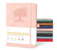 JUNART A5 Journal Notebooks for Women & Men with 192 Pages, Leather Hardcover Notebook for Personal Writing Study Office Travel Recording or Gifts(Pink)