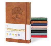 JUNART A5 Journal Notebooks for Women & Men with 192 Pages, Leather Hardcover Notebook for Personal Writing Study Office Travel Recording or Gifts(Brown)