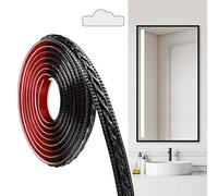 JUNART PVC Moldings Trim, 300cm×2cm, Peel and Stick Self-Adhesive, Coving for Ceilings, Wall Moldings for Wall Edge, Mirror Frames, Ceiling, Skirting Boards, Cabinet(Black)