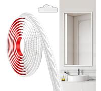 JUNART PVC Moldings Trim, 300cm×2cm, Peel and Stick Self-Adhesive, Coving for Ceilings, Wall Moldings for Wall Edge, Mirror Frames, Ceiling, Skirting Boards, Cabinet(White)