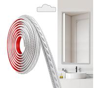 JUNART PVC Moldings Trim, 300cm×2cm, Peel and Stick Self-Adhesive, Coving for Ceilings, Wall Moldings for Wall Edge, Mirror Frames, Ceiling, Skirting Boards, Cabinet(Silver)